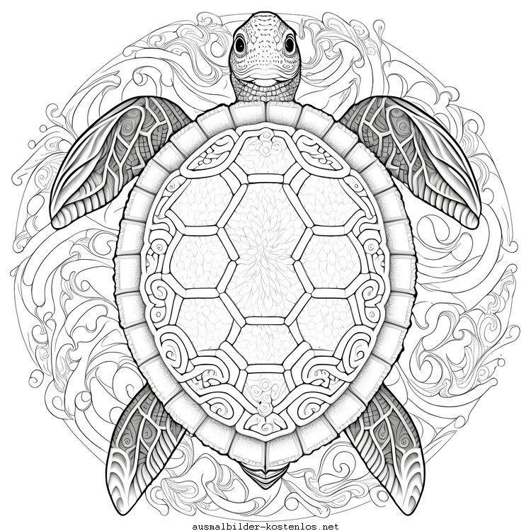 Mandala Schildkröte Ausmalbild – Kostenlose Ausmalbilder und